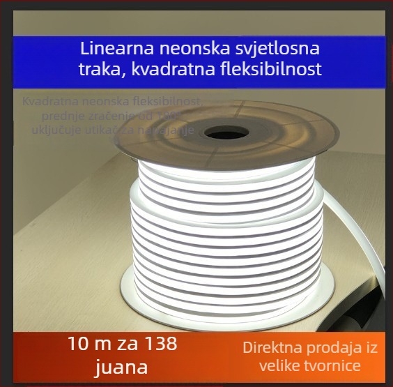 LED iznimno jaka linearna svjetiljka, atmosferski kanal, kvadratni fleksibilni vodootporni ugrađeni linearni trak, 220V