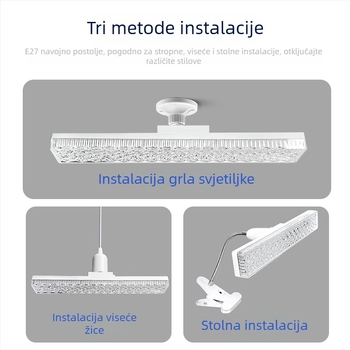 LED lampa s dugim kristalnim trakom, E27 utičnica, zaštita očiju, energetski učinkovita kućna rasvjeta za dnevni boravak i spavaću sobu, integrirani dizajn