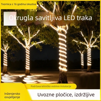 Okrugla LED neonska traka, 360°, vanjska vodootporna silikonska, fleksibilna, 220V, visoka svjetlina