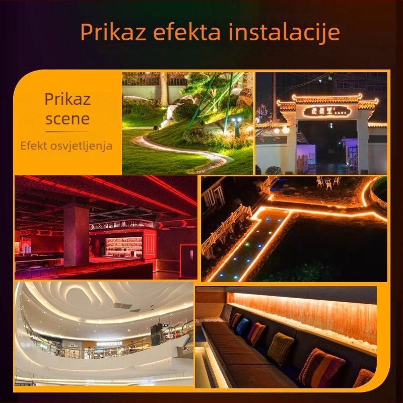 Okrugla LED neonska traka, 360°, vanjska vodootporna silikonska, fleksibilna, 220V, visoka svjetlina