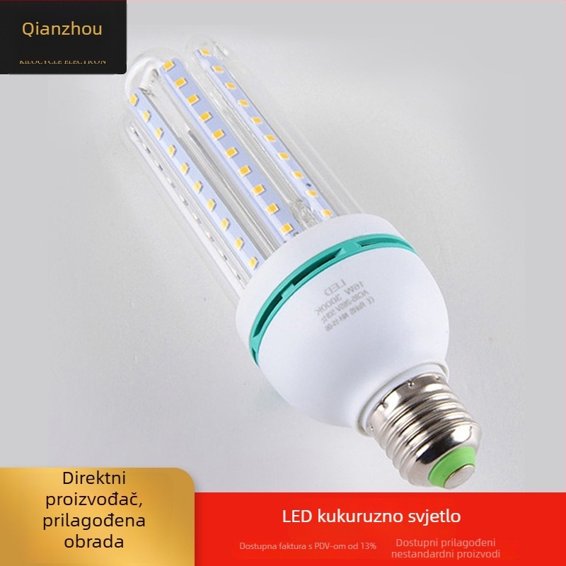 LED kukuruzna žarulja s E27 utičnicom, U-oblik spiralne konstrukcije, sna LED žarulja, visoka snaga