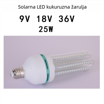 25W solarna LED kukuruzna svjetiljka, ulaz 9V/18V/36V, za vrt i ulicu
