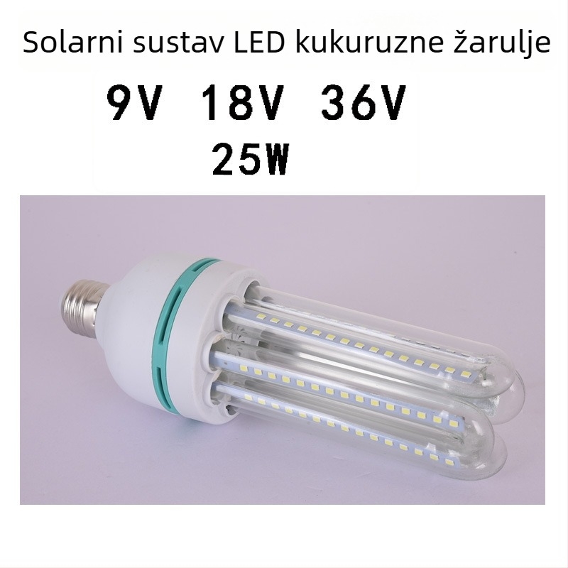 25W solarna LED kukuruzna svjetiljka, ulaz 9V/18V/36V, za vrt i ulicu