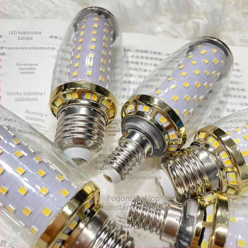 LED kukuruzna žarulja E1427, navoj E27/E14, konstantan napon, 360° snop, kućno osvjetljenje, visoka svjetlina