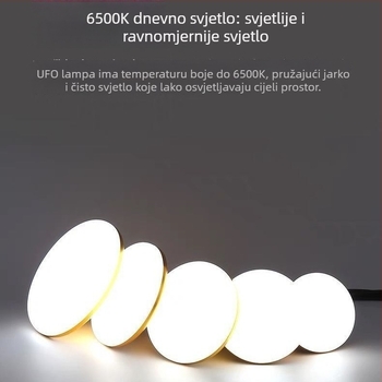 LED žarulja velikog promjera, oblik letećeg tanjura, bijela svjetlost, E27 navoj, kućna rasvjeta, energetski štedljiva