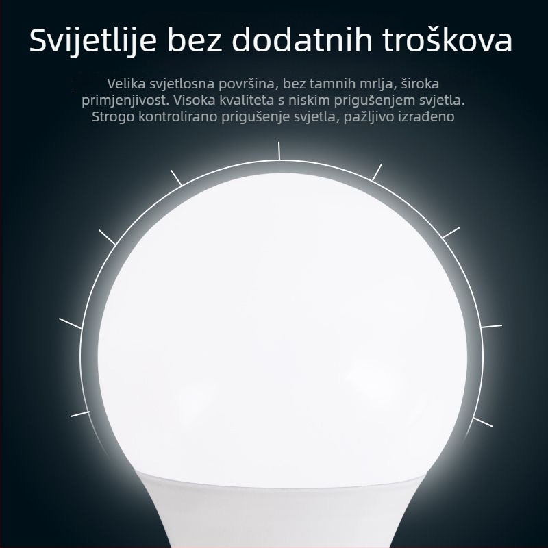 LED žarulja E27 za kućanstvo, energetski učinkovit, ultra svijetla, bijela svjetlost, zaštita očiju, dnevni boravak, IP54 vodootporna