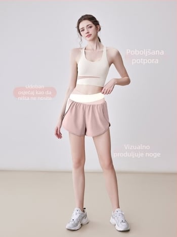 Plus-size set za jogu i pilates – top bez rukava s visokim strukom i hlače, prozračan, brzo sušeći
