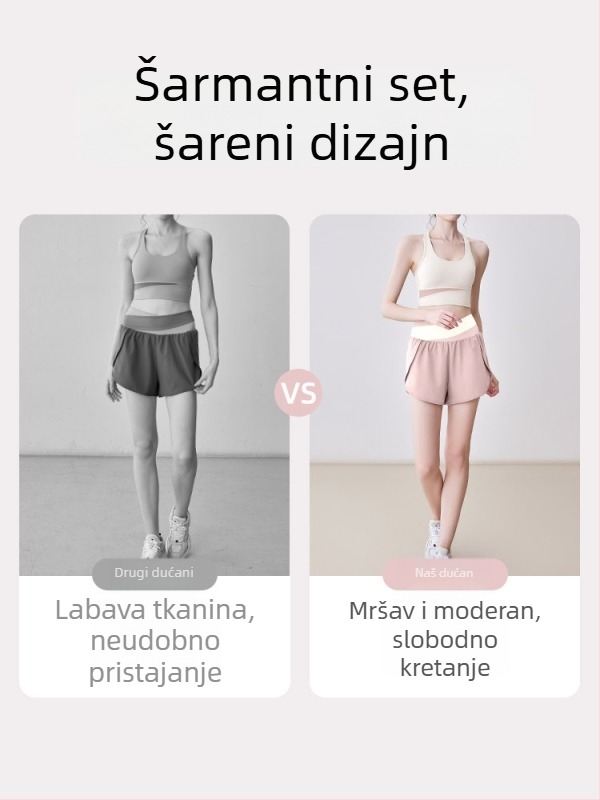 Plus-size set za jogu i pilates – top bez rukava s visokim strukom i hlače, prozračan, brzo sušeći