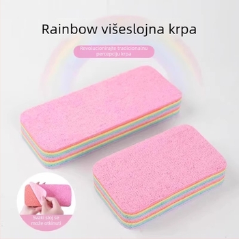 Šarena višeslojna mikrovlaknena krpa za pranje posuđa i kuhinje, mokra ili suha, otporna na masnoće i mrlje