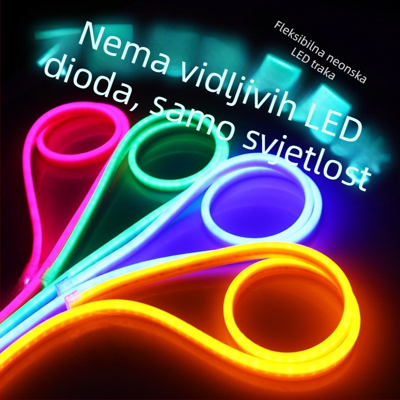 LED fleksibilna neonska traka visoke svjetline, 220V, za kućnu upotrebu – rasvjeta linije stropa u dnevnom boravku; 12V za vanjske reklame