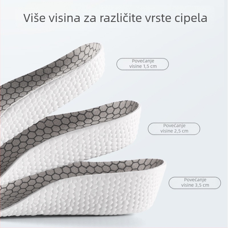 Uložak za povećanje visine, polustelka s podrškom luka, udoban, EVA, model 5148, za muškarce i žene