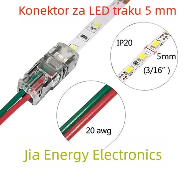 LED traka 2P, 5 mm, 3528 gola ploča, LED traka s brzim konektorom bez zavarivanja, Hippo kopča