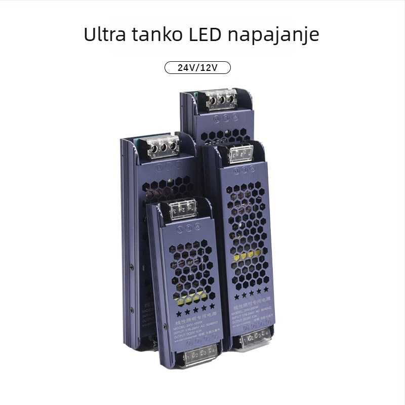 LED linearni svjetleći trak s tihim ultra-tankim transformatorom i upravljačem