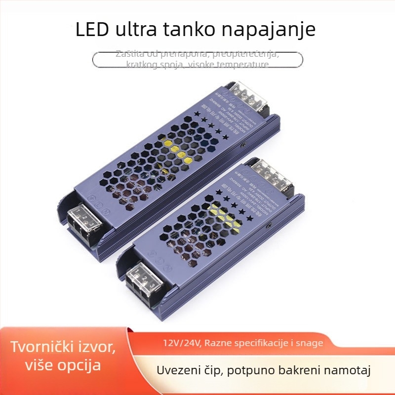 LED linearni svjetleći trak s tihim ultra-tankim transformatorom i upravljačem