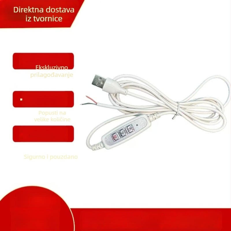 Lampa za uzgoj biljaka s tajmerom, kabel s prekidačem jedne boje i kabel za promjenu boje te podešavanje osvjetljenja