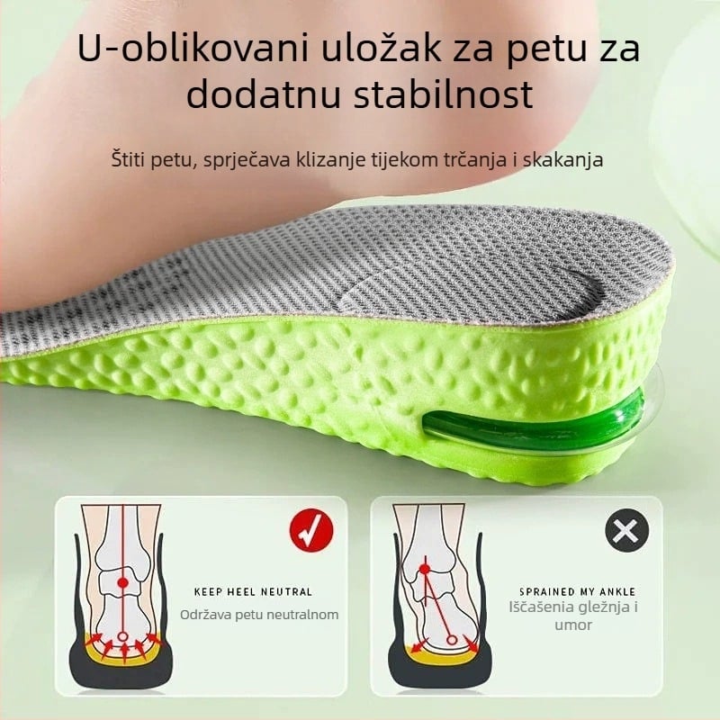 Podesive jastučiće za povećanje visine s zračnim jastučićem, za muškarce i žene, sportska apsorpcija udara, bez umora, nevidljivi unutarnji podizač visine, cijela uloška, protiv mirisa