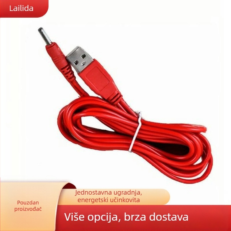 USB kabel za napajanje stolne lampe, 2-žilni bakreni kabel, dvostrani USB konektor