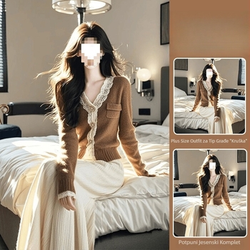 Ženski dvodijelni set: pleteni kardigan i elegantne casual hlače, proljeće 2026
