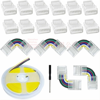 RGBWCCT LED višebojni trak bez zavarivanja, kristalni kopčasti spojnik, 6-pinski, 12 mm, brzo spajanje