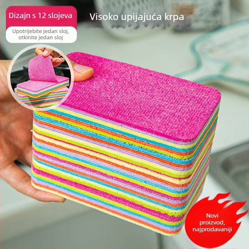 PVA višeslojna krpa za čišćenje, kuhinja i pranje posuđa, upijajuća, debela krpa za uklanjanje mrlja