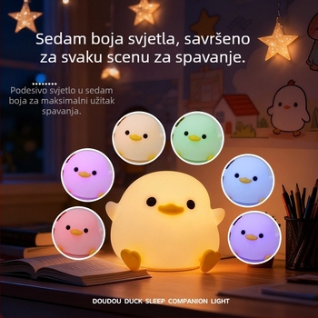 Noćna svjetiljka Doudou Duck za djecu, punjiva silikonska lampica na dodir, ambijentalno svjetlo uz noćni ormarić