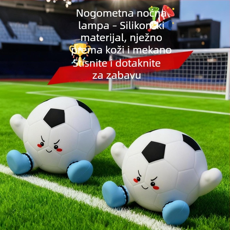 Stolna lampa u obliku nogometne lopte, noćna lampica, dodirna svjetlost, punjiva - idealan poklon za dječje rođendane