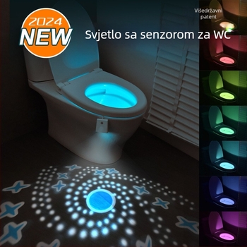 Vodootporna senzorska noćna svjetiljka, sedmokolorna nježna svjetlost, dugotrajno ambijentalno svjetlo za toaletu