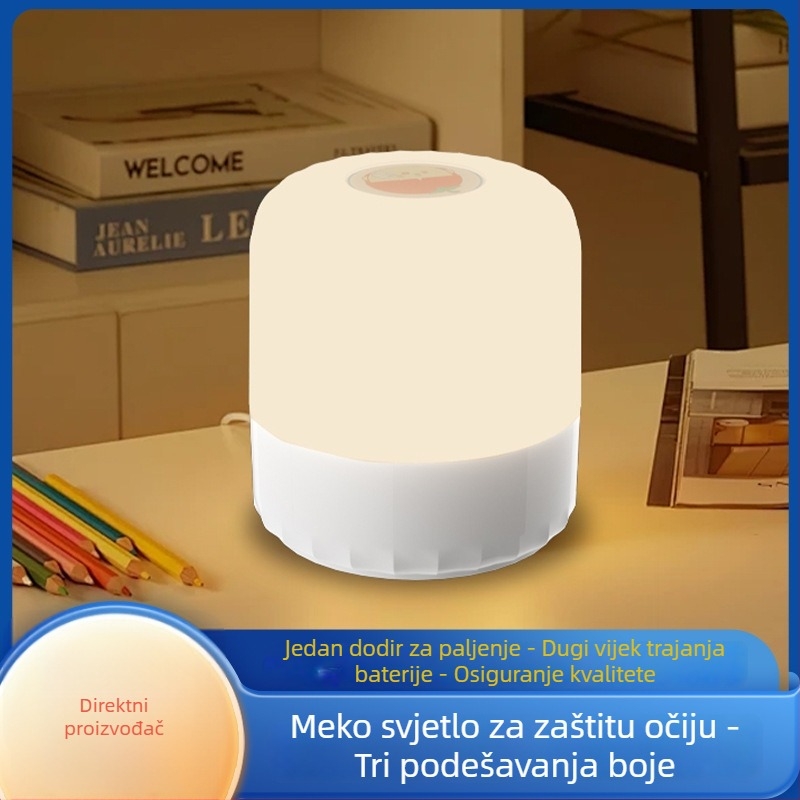 USB punjiva noćna lampica za noćni ormarić, LED svjetiljka s dodirnim upravljanjem