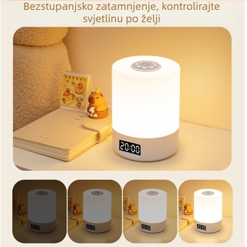 Noćna lampica na noćnom ormariću, svjetlo za spavanje, zaštita očiju pri dojenju djeteta, ambijentalno osvjetljenje, ugrađena baterija, dodirni prekidač, moderan geometrijski dizajn