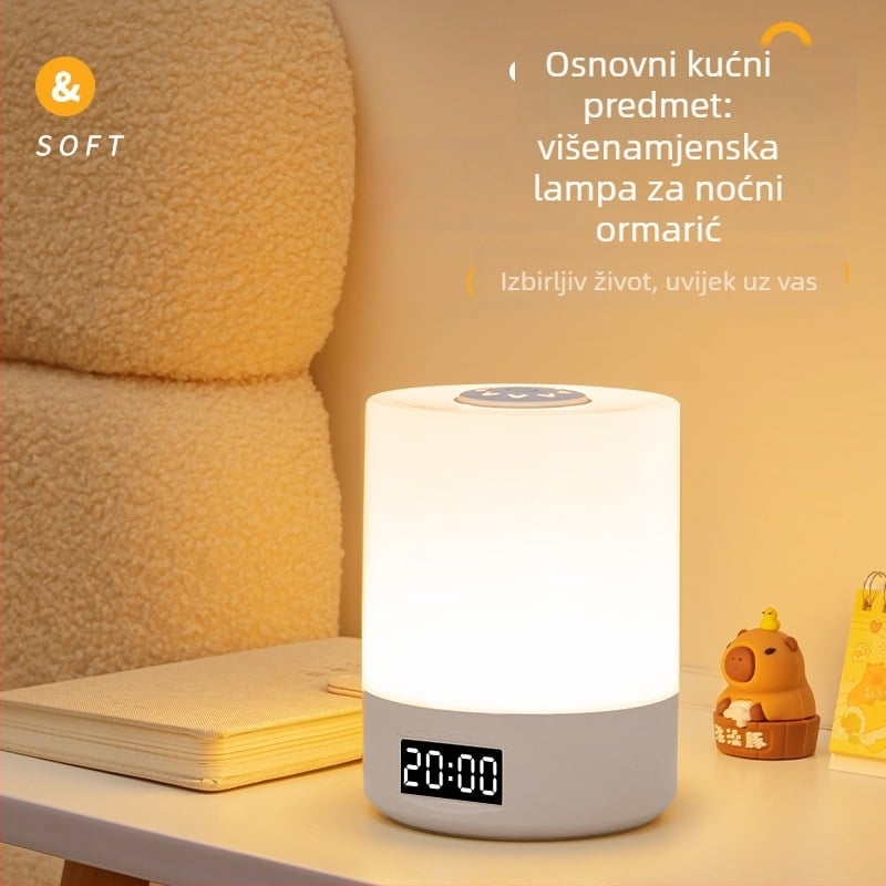 Noćna lampica na noćnom ormariću, svjetlo za spavanje, zaštita očiju pri dojenju djeteta, ambijentalno osvjetljenje, ugrađena baterija, dodirni prekidač, moderan geometrijski dizajn
