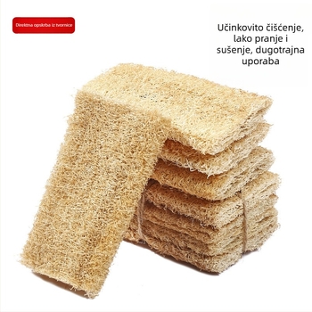 Zelena loofah spužva od vlakana bambusa za suđe i kuhinjski set za čišćenje