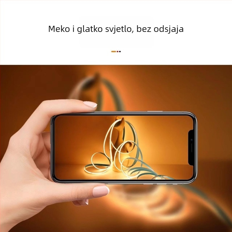 Niskonaponska COB LED traka, samoljepljiva, ugrađeno linearno osvjetljenje za kućni strop, bez treperenja, 10 m