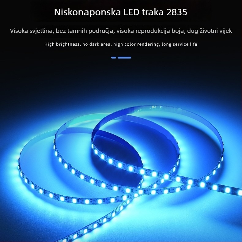 Samoljepljiva LED traka 2835, reziva ploča za garderobe i ormariće, linearno osvjetljenje, 5V/12V/24V