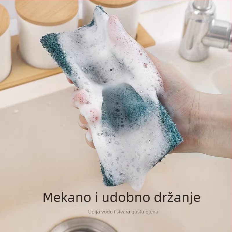 Kuhinjska abrazivna podloga s pijeskom i loofahom za pranje posuđa, blok sunđere, četkica za lonce