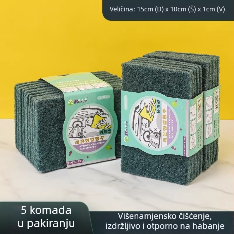 Kuhinjska abrazivna podloga s pijeskom i loofahom za pranje posuđa, blok sunđere, četkica za lonce