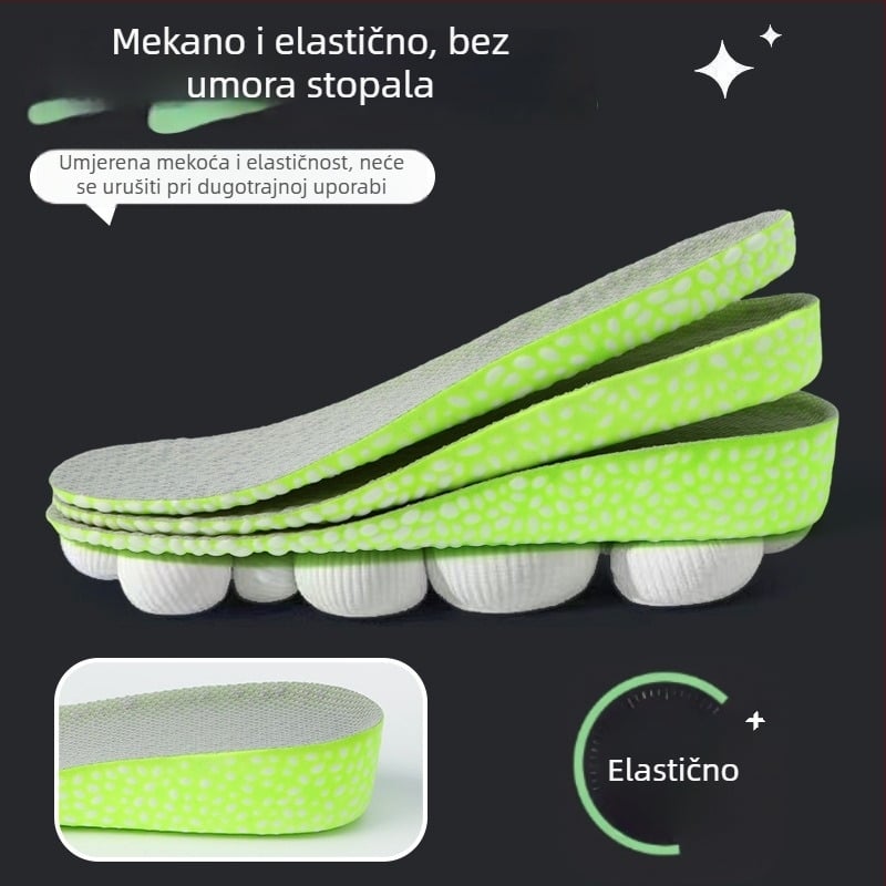 Vložci za povećanje visine za čizme, unisex, s ublažavanjem udara i upijanjem vlage, nevidljivi unutarnji ulošci, s teksturom popcorn.
