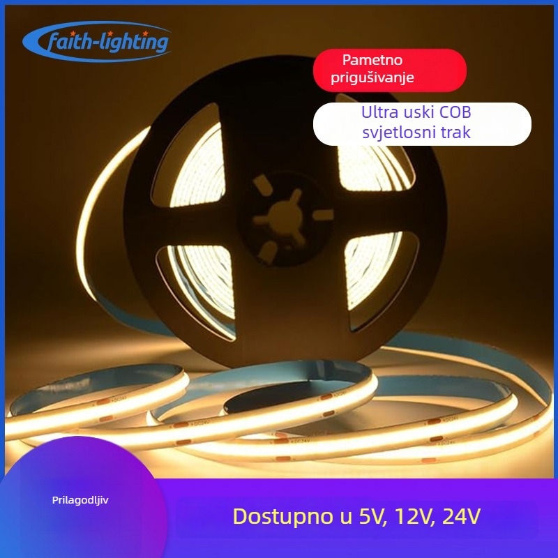 Niskonaponska COB LED traka, ultra snažna, za kućnu upotrebu, ugrađena u strop dnevnog boravka, potpuno spektralna, samoljepljiva
