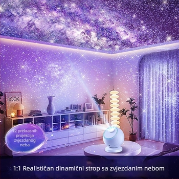 Projektor zvjezdane nebeske i ambientno svjetlo za spavaću sobu – noćna svjetiljka s projekcijom i glazbom, USB napajanje