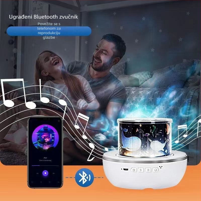 Bluetooth zvučni projektor zvjezdano noćno svjetlo za djecu