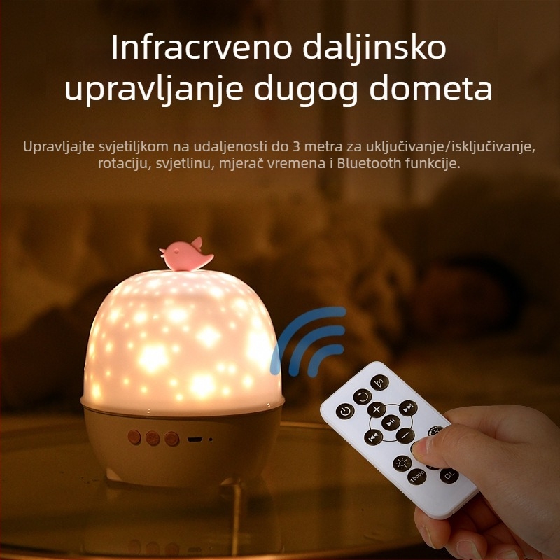 LED projektor zvjezdane noći, rotirajuća noćna lampica – poklon za Dan zaljubljenih i dječje rođendane