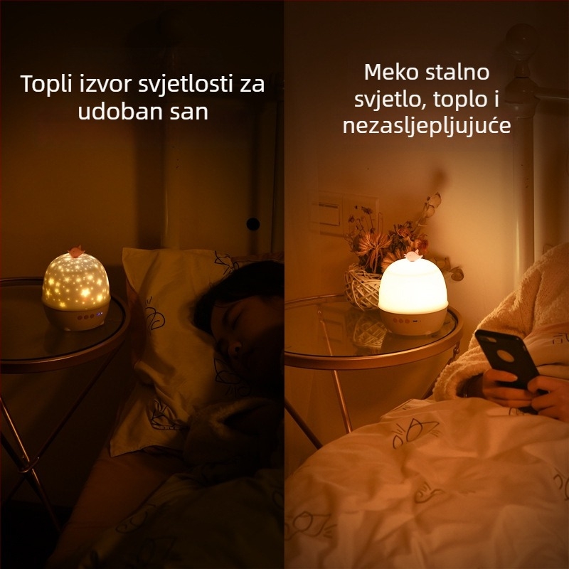 LED projektor zvjezdane noći, rotirajuća noćna lampica – poklon za Dan zaljubljenih i dječje rođendane