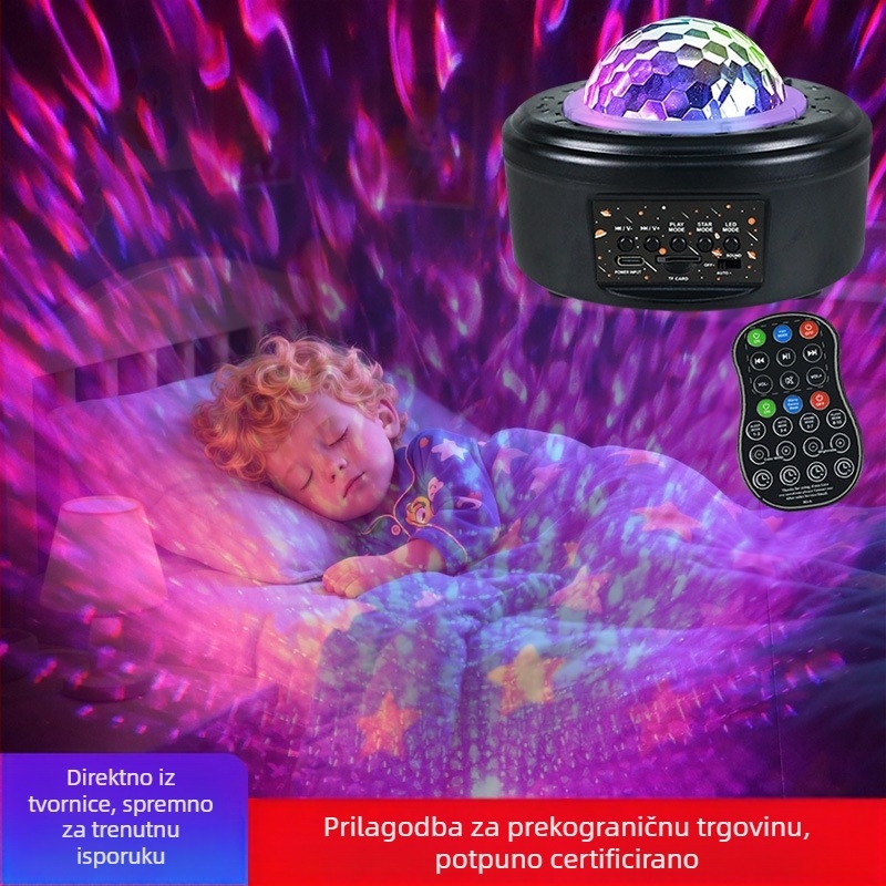 Mini projektor zvjezdanog neba s Bluetooth zvučnikom, noćna lampica za noćni stol, bijeli šum, šarena ambijentalna svjetlost