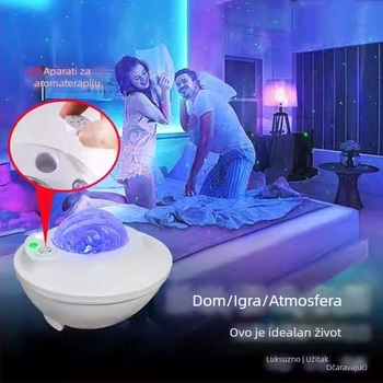 Lampa sa zvjezdanim nebom — romantična noćna svjetlost za spavaću sobu, projekcija za dekor za parove