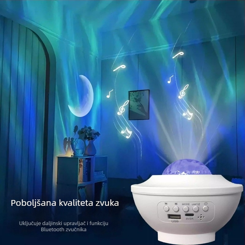 Lampa sa zvjezdanim nebom — romantična noćna svjetlost za spavaću sobu, projekcija za dekor za parove