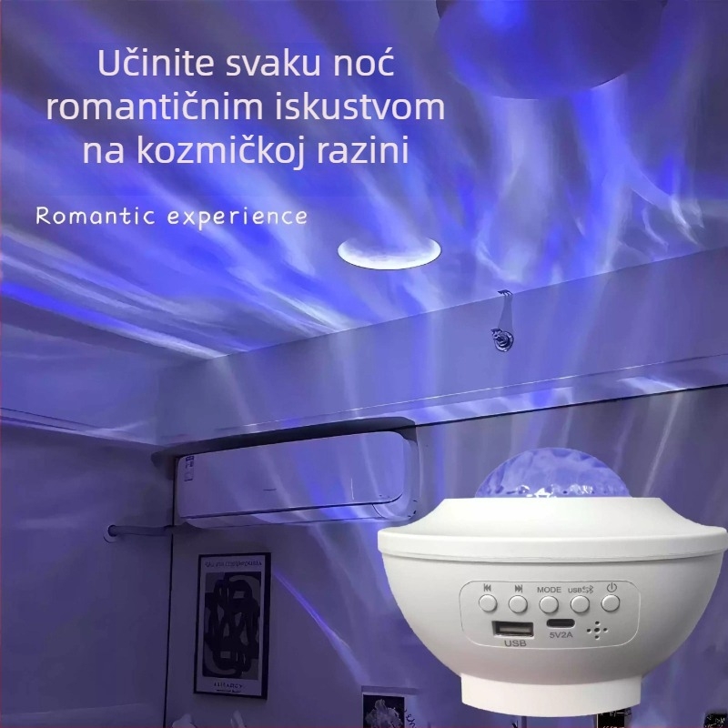 Lampa sa zvjezdanim nebom — romantična noćna svjetlost za spavaću sobu, projekcija za dekor za parove