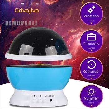 Romantična noćna lampa s projekcijom zvjezdanog neba, rotirajuće zvjezdano nebo za dječju sobu