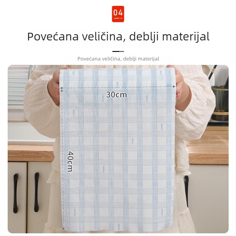 Dr. He Jednokratne kuhinjske papirnate krpe - extra velika rolna, za mokro i suho korištenje, deblje, upijajuće, bez dlačica, uklanjanje masnoća
