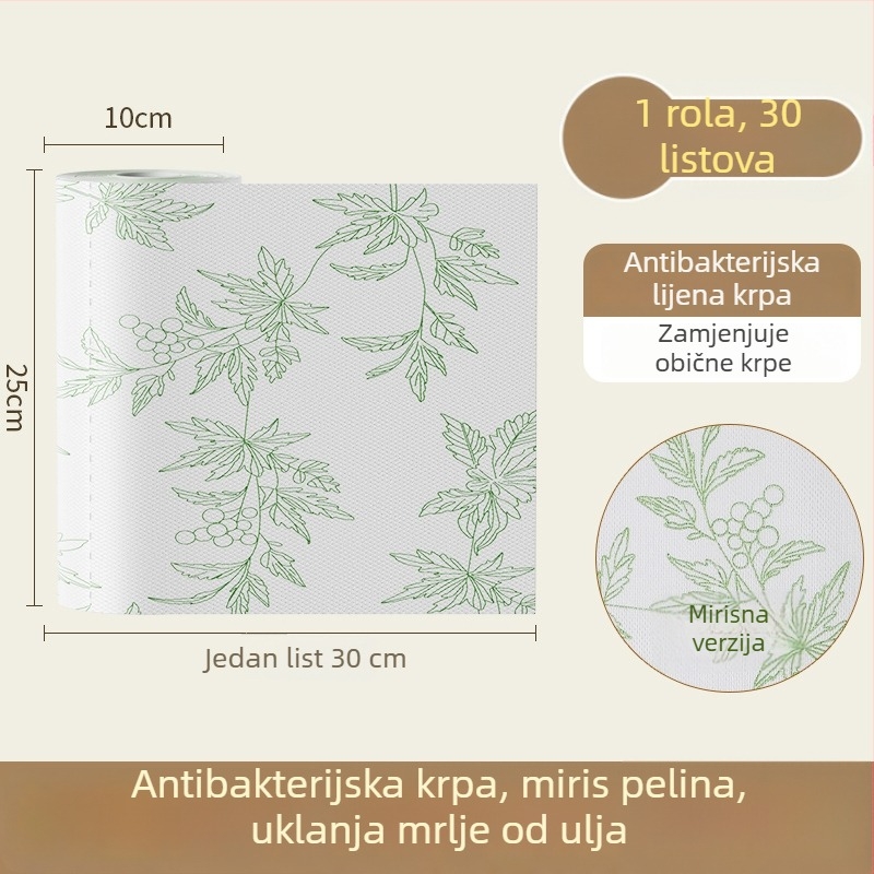 Dr. He Jednokratne kuhinjske papirnate krpe - extra velika rolna, za mokro i suho korištenje, deblje, upijajuće, bez dlačica, uklanjanje masnoća