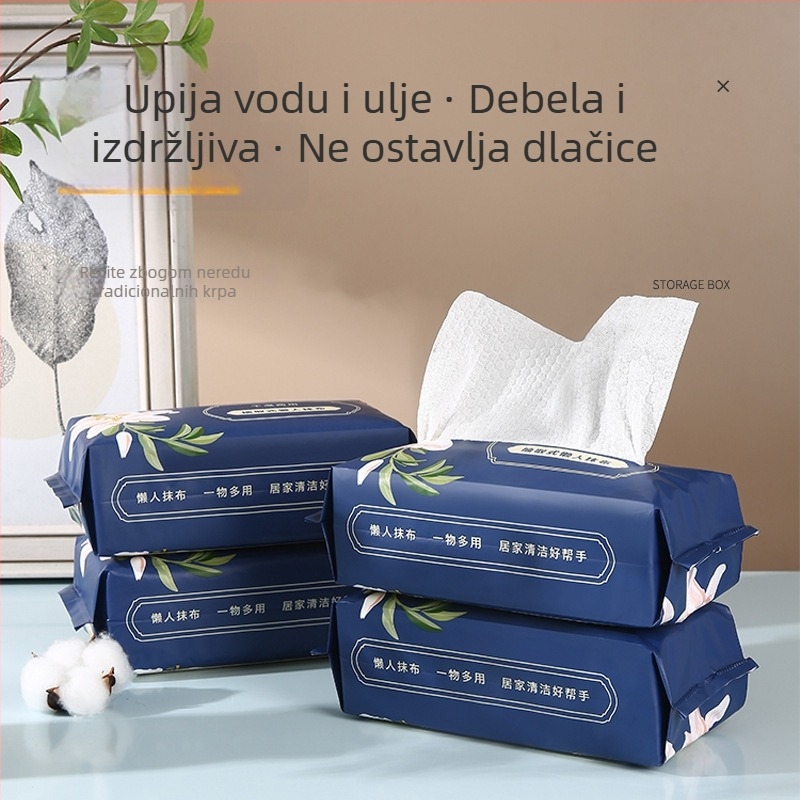 Jednokratna krpa za suđe bez vlakana, za suho i mokro korištenje, izvlačivi dizajn, debela, za uklanjanje masnoće i nečistoće
