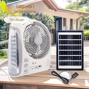 Solarni ventilator s LED rasvjetom i Bluetoothom za vanjsku rasvjetu